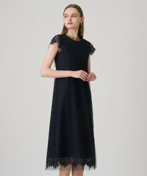 ANAYI/アナイ リバーレースチュールAラインワンピース navy (65) 38 ANAYI/アナイ リバーレースチュールAラインワンピース navy (65) 38