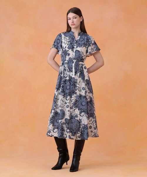 ANAYI / アナイ ロング・マキシ丈ワンピース | コンスティレーションプリントギャザーワンピース(off white (02))