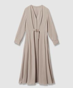 ANAYI / アナイ ロング・マキシ丈ワンピース | ウールジョーゼットフロントタック ワンピース