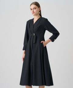 ANAYI / アナイ ロング・マキシ丈ワンピース | ウールジョーゼットフロントタック ワンピース