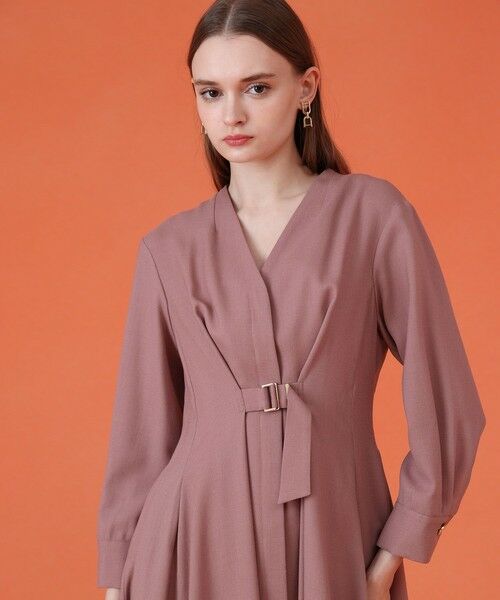 ANAYI / アナイ ロング・マキシ丈ワンピース | ウールジョーゼットフロントタック ワンピース | 詳細4