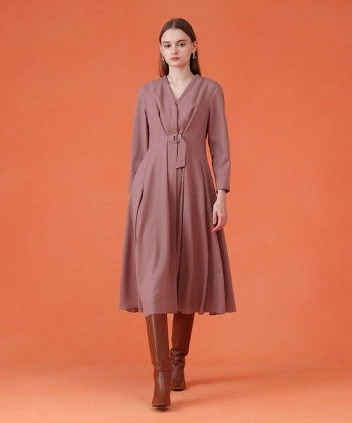 ANAYI / アナイ ロング・マキシ丈ワンピース | ウールジョーゼットフロントタック ワンピース | 詳細5