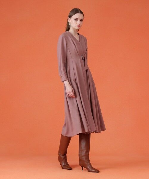 ANAYI / アナイ ロング・マキシ丈ワンピース | ウールジョーゼットフロントタック ワンピース | 詳細6