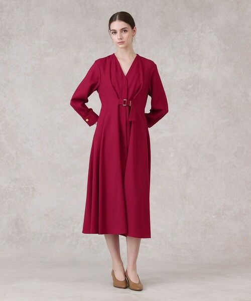 ANAYI / アナイ ロング・マキシ丈ワンピース | ウールジョーゼットフロントタック ワンピース | 詳細11