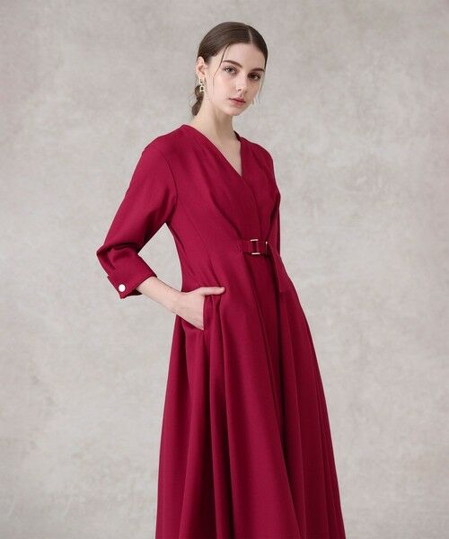 ANAYI ウールジョーゼットタックフレアワンピース 36 ANAYI（アナイ）の「ウールジョーゼットタックフレアワンピース