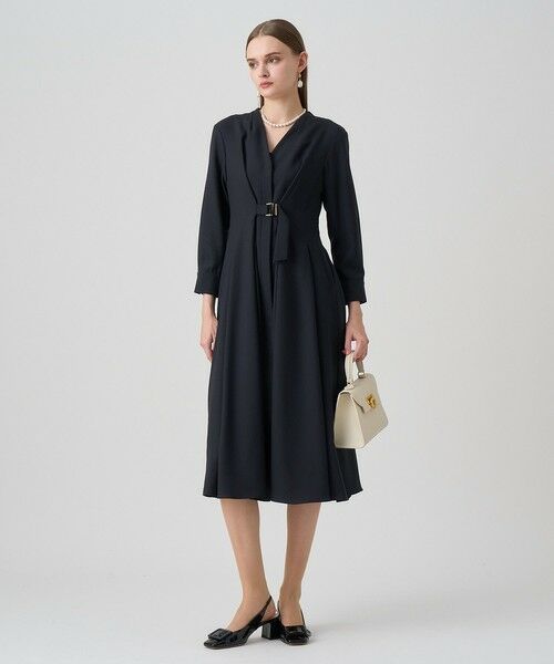 ANAYI / アナイ ロング・マキシ丈ワンピース | ウールジョーゼットフロントタック ワンピース | 詳細23