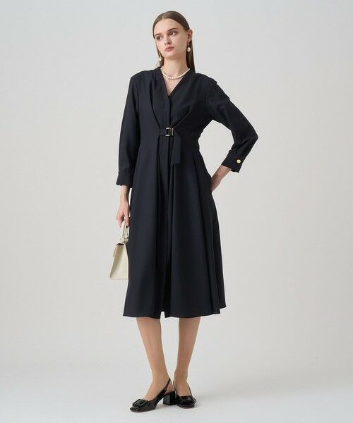 ANAYI / アナイ ロング・マキシ丈ワンピース | ウールジョーゼットフロントタック ワンピース | 詳細25