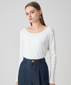 ANAYI / アナイ カットソー | コットンテレコボートネックプルオーバー