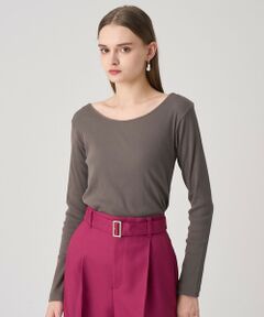 ANAYI / アナイ カットソー | コットンテレコボートネックプルオーバー