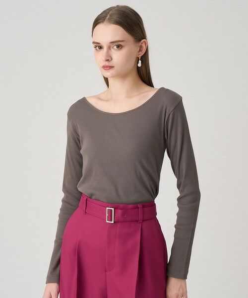 ANAYI / アナイ カットソー | コットンテレコボートネックプルオーバー(khaki (76))