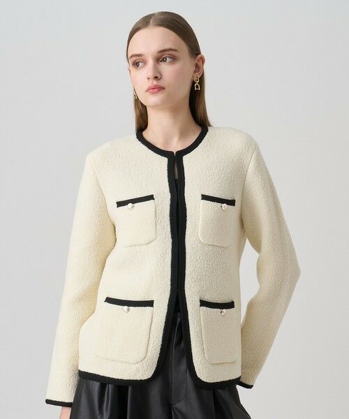 ANAYI / アナイ カーディガン・ボレロ | ウールブークレポケットロング カーディガン | 詳細4