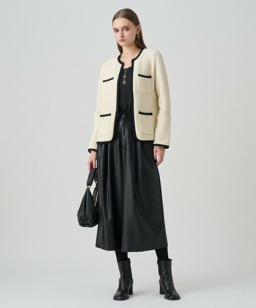 ANAYI / アナイ カーディガン・ボレロ | ウールブークレポケットロング カーディガン | 詳細6