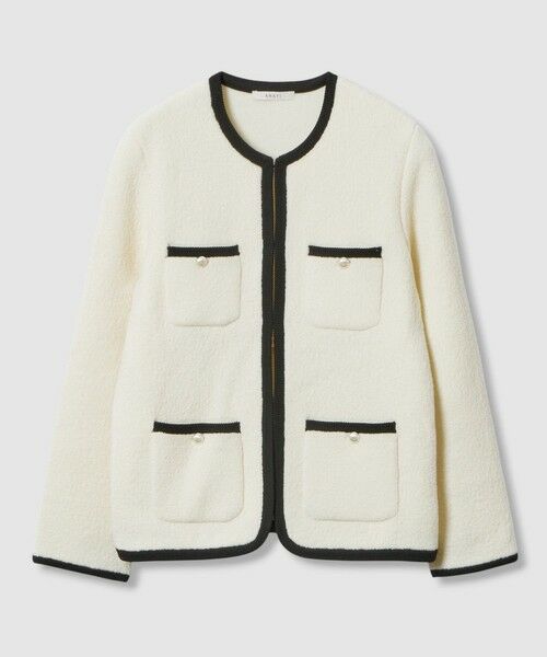 ANAYI / アナイ カーディガン・ボレロ | ウールブークレポケットロング カーディガン | 詳細10