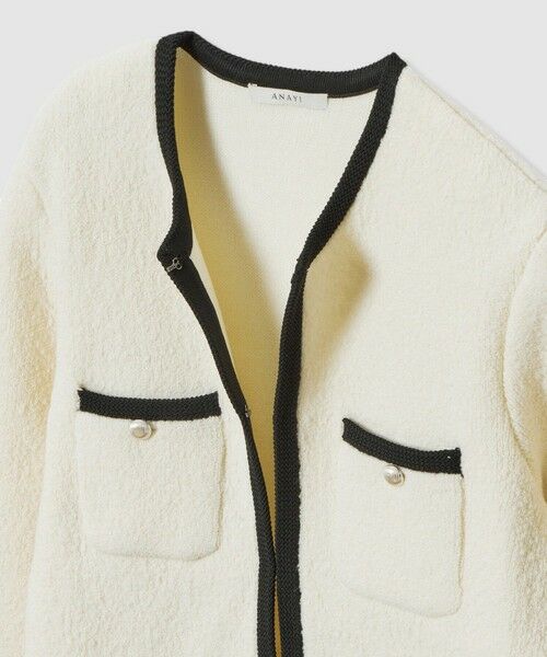 ANAYI / アナイ カーディガン・ボレロ | ウールブークレポケットロング カーディガン | 詳細12