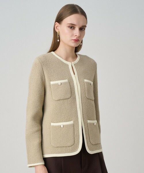 ANAYI / アナイ カーディガン・ボレロ | ウールブークレポケットロング カーディガン | 詳細18