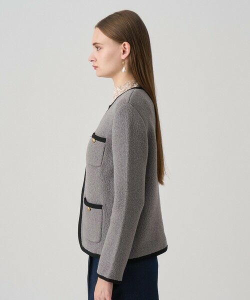 ANAYI / アナイ カーディガン・ボレロ | ウールブークレポケットロング カーディガン | 詳細24