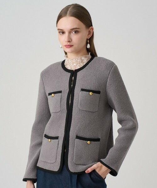 ANAYI / アナイ カーディガン・ボレロ | ウールブークレポケットロング カーディガン | 詳細26