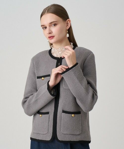 ANAYI / アナイ カーディガン・ボレロ | ウールブークレポケットロング カーディガン | 詳細27