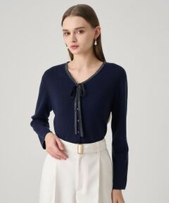 ANAYI / アナイ カーディガン・ボレロ | ステップビジューVネックカーディガン