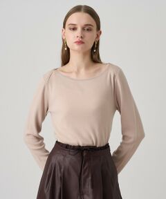 ANAYI / アナイ ニット・セーター | ステップビジューボートネック プルオーバー