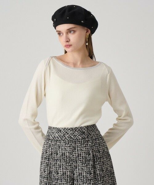 ANAYI / アナイ ニット・セーター | ステップビジューボートネック プルオーバー | 詳細1