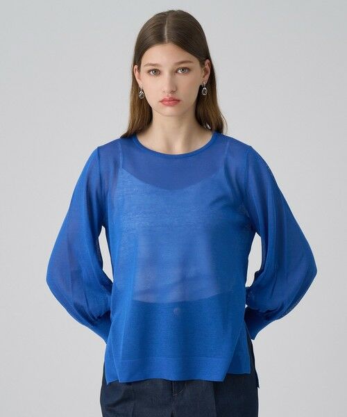 ANAYI / アナイ ニット・セーター | シアースリーブクループルオーバー(blue (61))