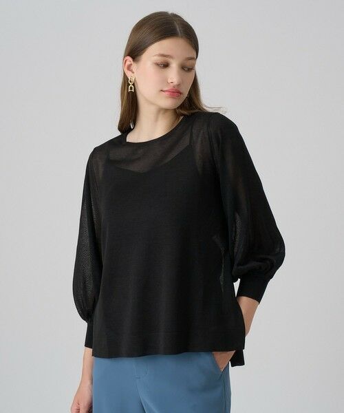 ANAYI / アナイ ニット・セーター | シアースリーブクループルオーバー(black (95))