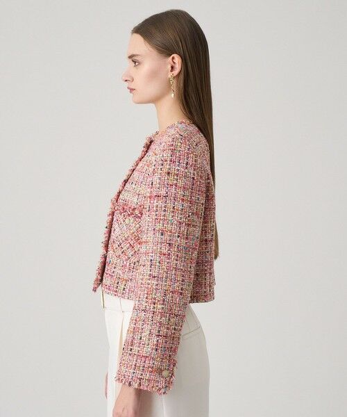 ANAYI / アナイ ノーカラージャケット | 【セットアップ対応商品】カラーミックスツイードショートジャケット | 詳細2