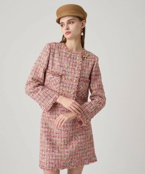 ANAYI / アナイ ノーカラージャケット | 【セットアップ対応商品】カラーミックスツイードショートジャケット | 詳細6