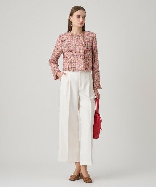 ANAYI / アナイ ノーカラージャケット | 【セットアップ対応商品】カラーミックスツイードショートジャケット | 詳細9