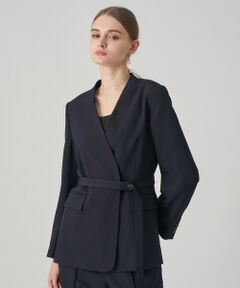 ANAYI / アナイ その他アウター | 【セットアップ対応商品】ポリウールノーカラーベルテッドジャケット