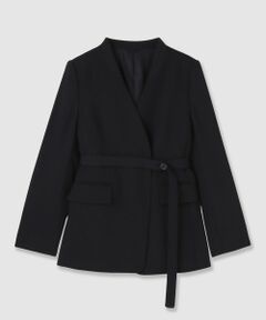 ANAYI / アナイ その他アウター | 【セットアップ対応商品】ポリウールノーカラーベルテッドジャケット