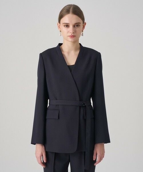 ANAYI / アナイ その他アウター | 【セットアップ対応商品】ポリウールノーカラーベルテッドジャケット | 詳細1