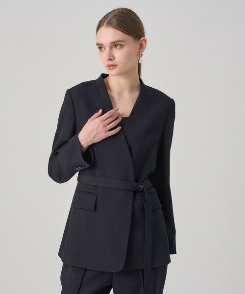 ANAYI / アナイ その他アウター | 【セットアップ対応商品】ポリウールノーカラーベルテッドジャケット | 詳細4