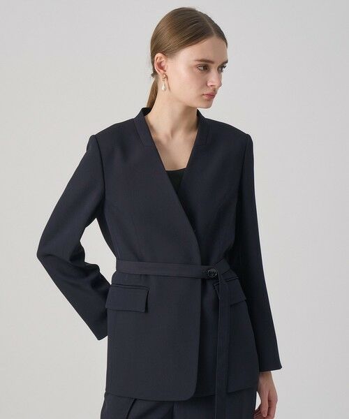 ANAYI / アナイ その他アウター | 【セットアップ対応商品】ポリウールノーカラーベルテッドジャケット | 詳細5