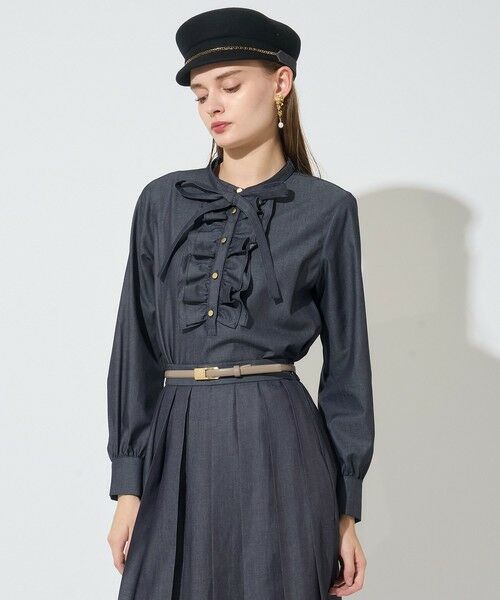 ANAYI / アナイ シャツ・ブラウス | 【セットアップ対応商品】ライトデニムタイ付き ブラウス | 詳細1