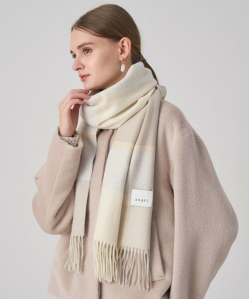 ANAYI / アナイ マフラー・ショール・スヌード・ストール | パネルチェックカシミヤストール | 詳細1