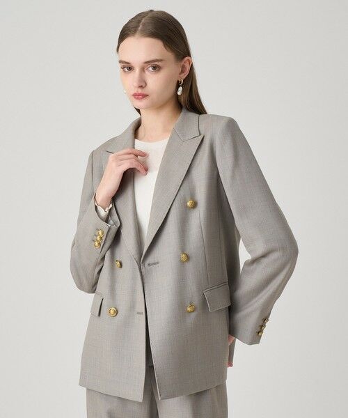 ANAYI / アナイ テーラードジャケット | 【セットアップ対応品番】ウールオックスダブルジャケット(greige (15))