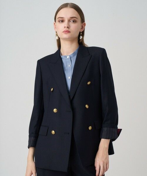 ANAYI/アナイ 【セットアップ対応品番】ウールオックスダブルジャケット navy (65) 40 ANAYI/アナイ 【セットアップ対応品番】ウールオックスダブルジャケット navy (65) 40