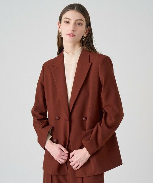 ANAYI / アナイ テーラードジャケット | 【セットアップ対応商品】マットクロスピークドラペル ジャケット(brown (81))
