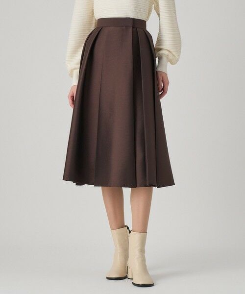 ANAYI / アナイ ミニ・ひざ丈スカート | ツイルタックプリーツフレア スカート(brown (81))