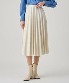 ANAYI / アナイ ロング・マキシ丈スカート | レザーライクサテンプリーツスカート