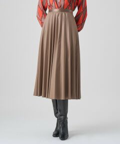 ANAYI / アナイ ロング・マキシ丈スカート | レザーライクサテンプリーツスカート