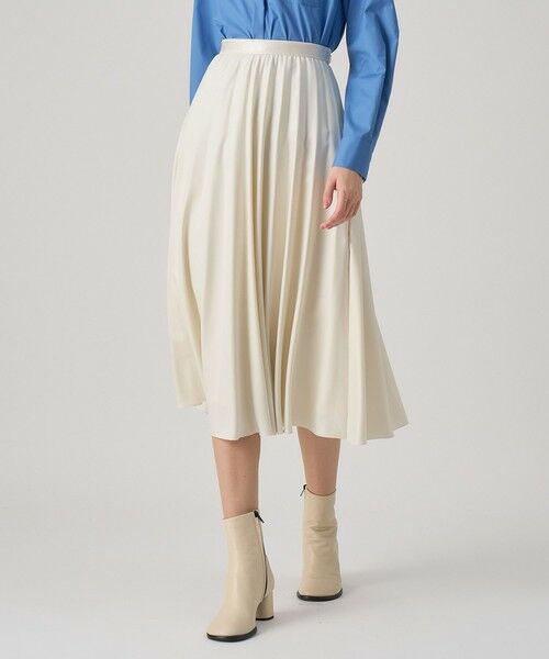 ANAYI / アナイ ロング・マキシ丈スカート | レザーライクサテンプリーツスカート | 詳細1