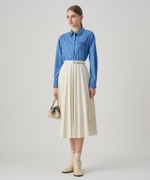 ANAYI / アナイ ロング・マキシ丈スカート | レザーライクサテンプリーツスカート | 詳細5