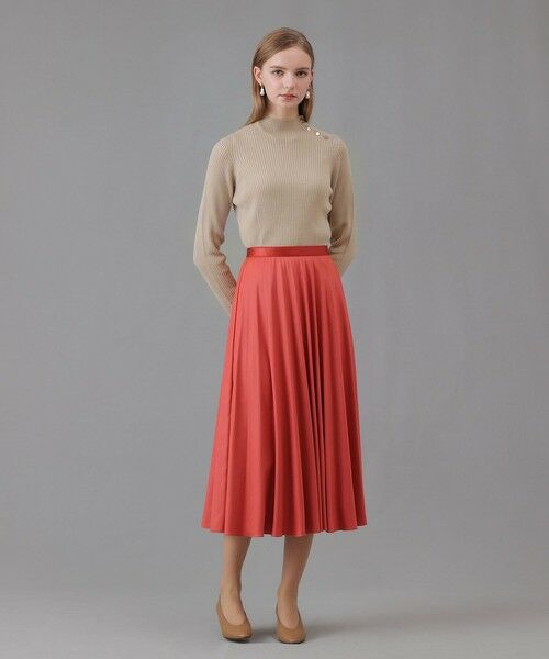 ANAYI / アナイ ロング・マキシ丈スカート | レザーライクサテンプリーツスカート | 詳細13