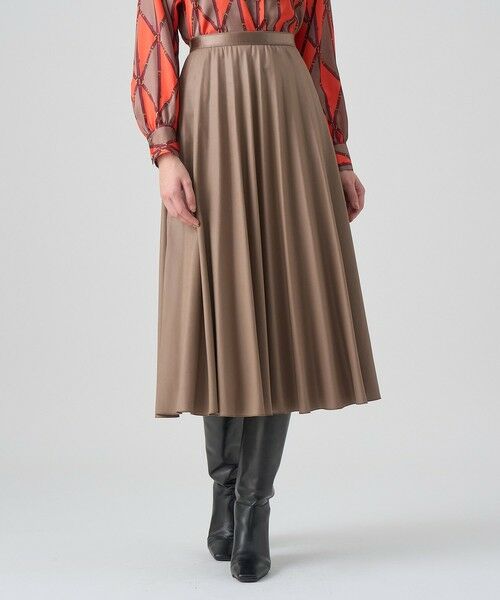 ANAYI / アナイ ロング・マキシ丈スカート | レザーライクサテンプリーツスカート | 詳細27