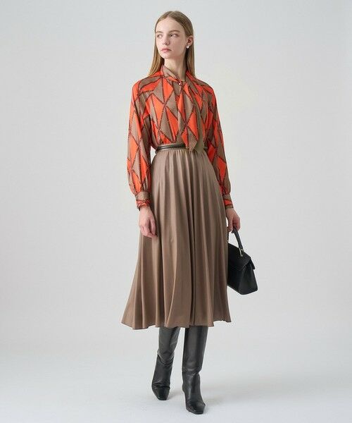 ANAYI / アナイ ロング・マキシ丈スカート | レザーライクサテンプリーツスカート | 詳細28