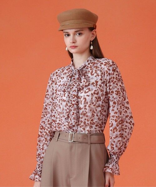 ANAYI / アナイ シャツ・ブラウス | レオパードプリントリボンタイブラウス | 詳細4
