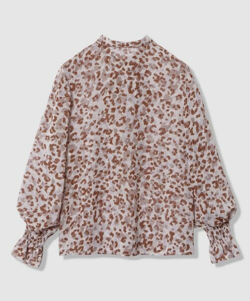 ANAYI レオパードプリントギャザーブラウス 38 ANAYI ブラウス シャツ レオパードプリントリボンタイブラウス